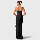 Bella - Sijonas su korsetu iš satino su volanais