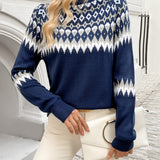 Ella | Elegantiška Geometrinė Megztinis