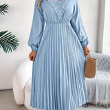 Rosalind Quinn | Nėriniuota V formos kaklo A formos suknelė