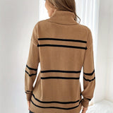 Thea – Aukštas Kaklas Megztinis Ruoželiais