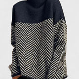 Samanta | Medvilninis megztinis su aukštu kaklu