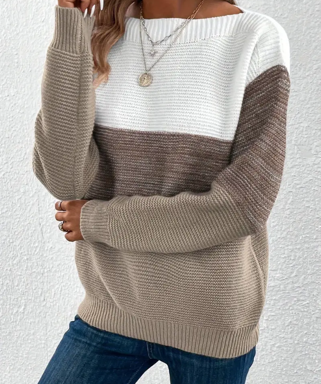 Calista - Elegantiškas Ilgų Rankovių Megztinis Su Nuleistomis Pečiais