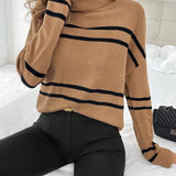 Thea – Aukštas Kaklas Megztinis Ruoželiais