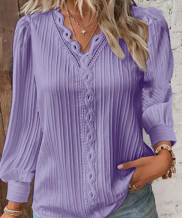 Alison – Dryžuotas Megztinis su Apykakle