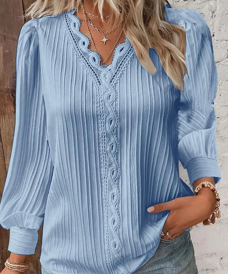 Alison – Dryžuotas Megztinis su Apykakle