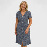 Cavell – Suknelė su mygtukais ir V formos iškirpte