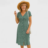 Cavell – Suknelė su mygtukais ir V formos iškirpte