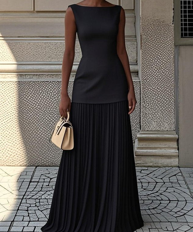 Rowina | Suknelė be rankovių su sruogomis