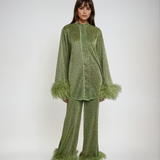 Lya - Dviejų dalių komplektas su plunksnų apykakle