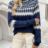 Ella | Elegantiška Geometrinė Megztinis