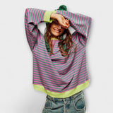 Mary - Oversize Dryžuotas Megztinis