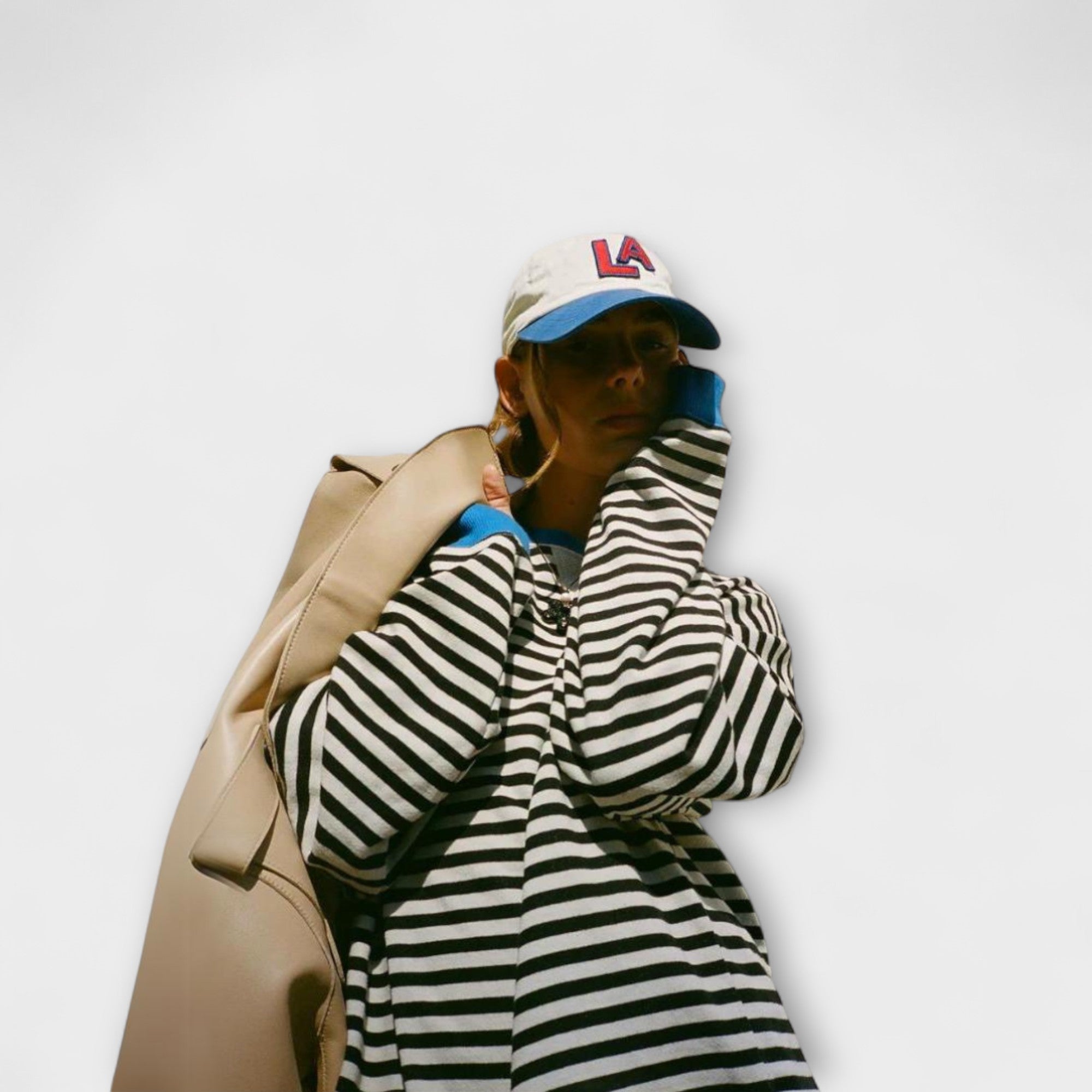 Mary - Oversize Dryžuotas Megztinis