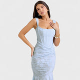 Carisia - Ilga mėlyna suknelė