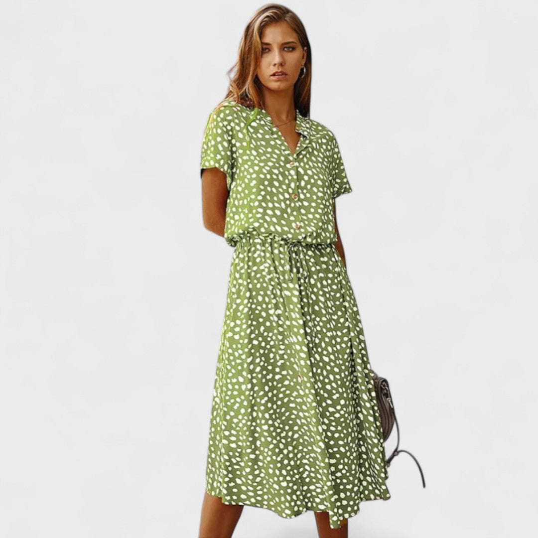 Madelina - Elegantiška daugiaspalvė vasaros suknelė