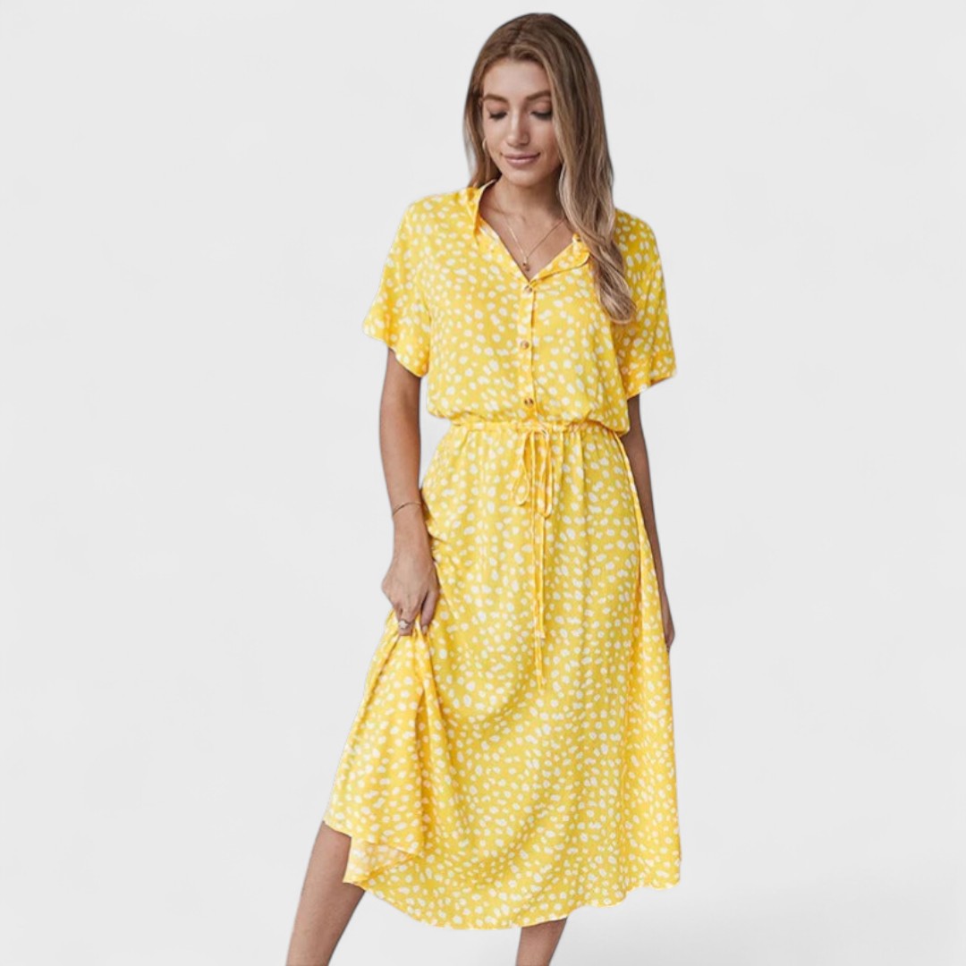 Madelina - Elegantiška daugiaspalvė vasaros suknelė