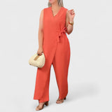 Inès - Elegantiškas kombinezonas su V formos iškirpte