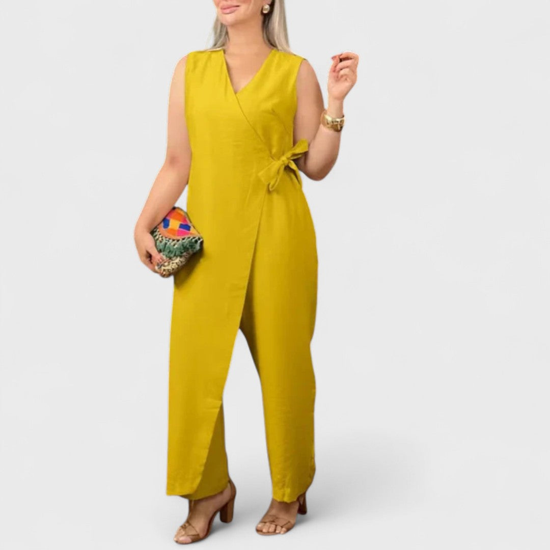 Inès - Elegantiškas kombinezonas su V formos iškirpte